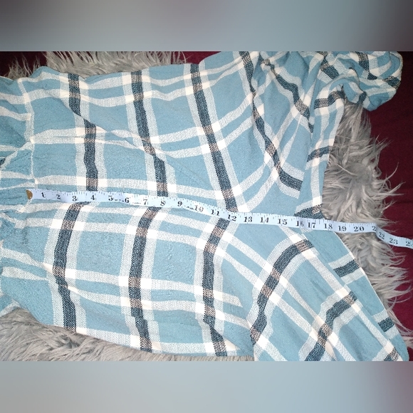 Wild Fable Wrap Front Blue Plaid Jumpsuit, Size M - Picture 11 of 14